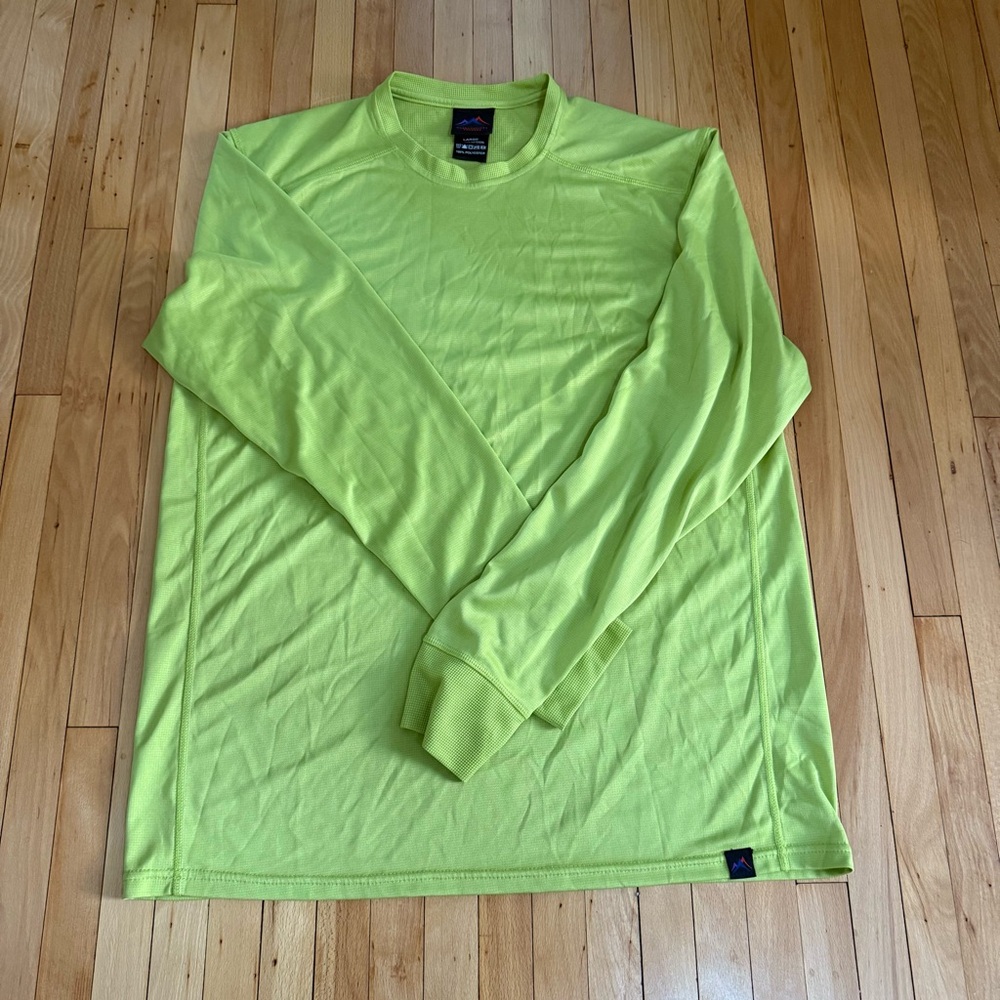 Men's Narragansett Traders Outdoor Active Lime Green Shirt Large EUC